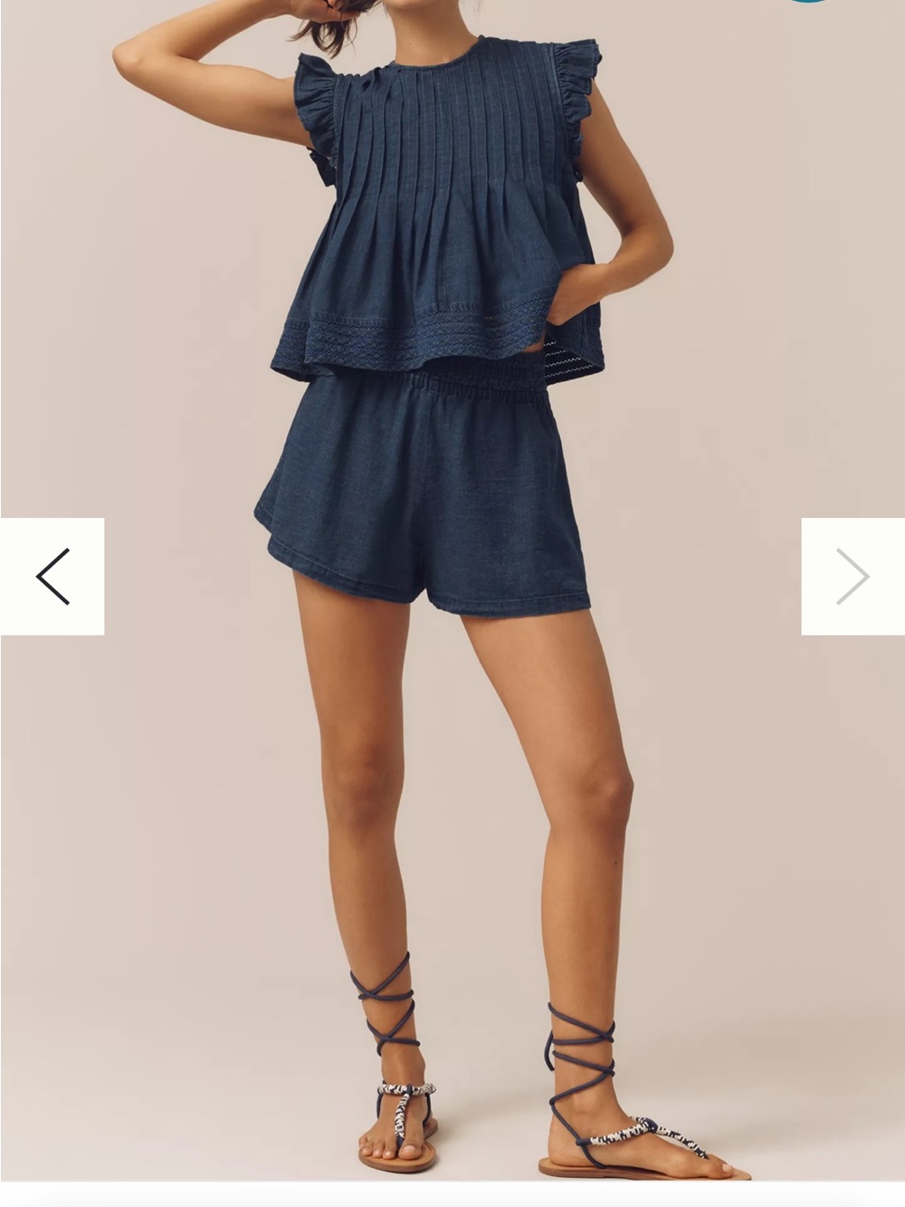 Anthropologie Pilcro Jade Denim Swing Top